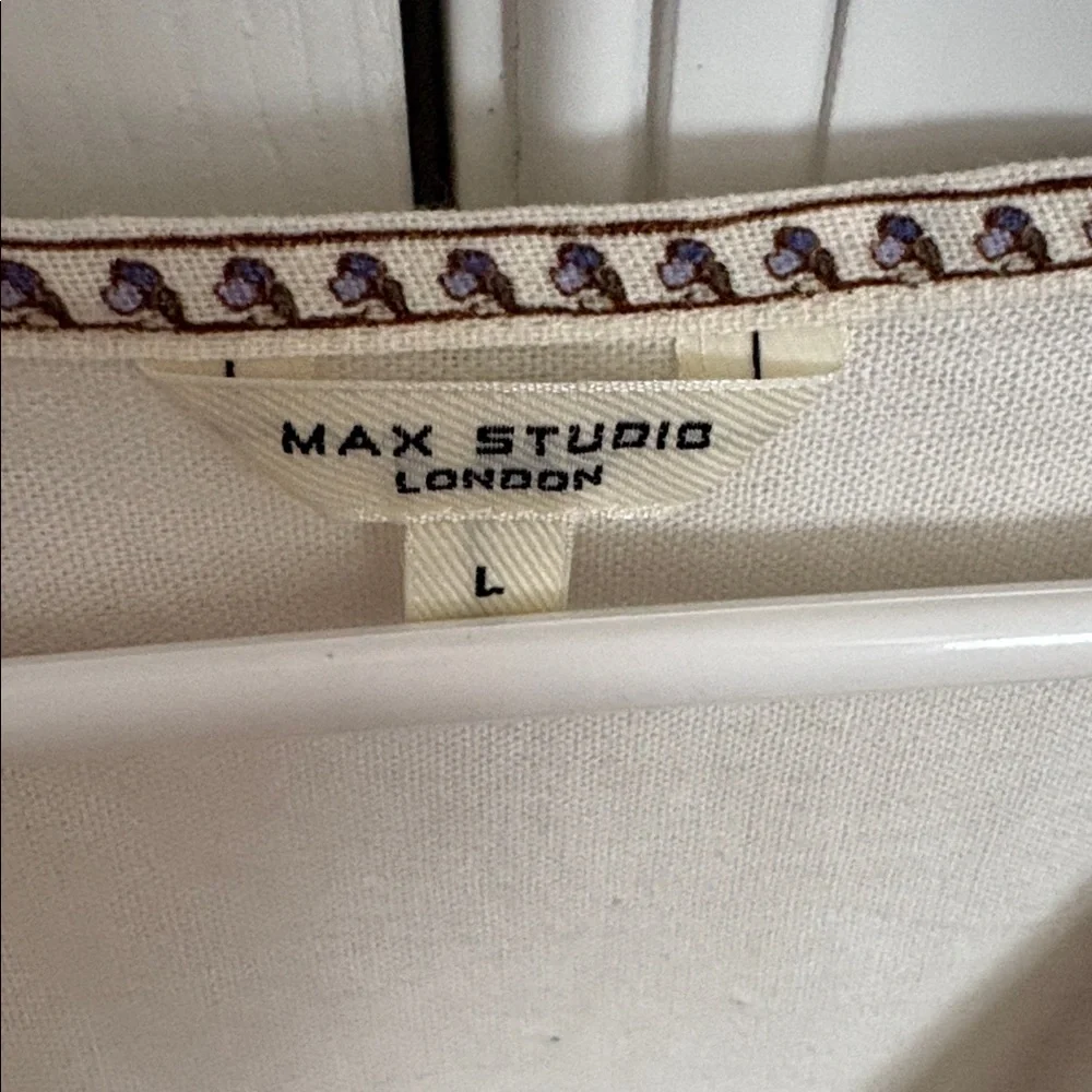 Max Studio Cream and Lavender Floral Dress - Picture 3 of 5